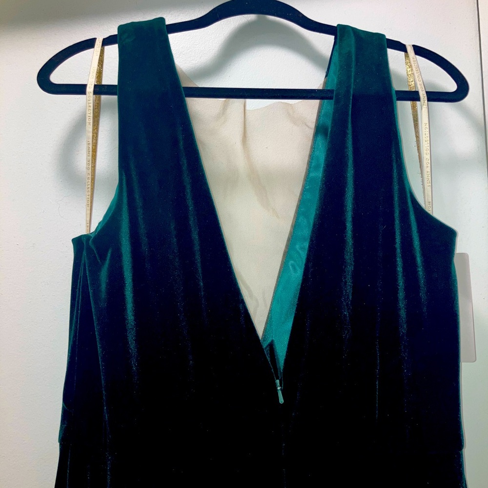 Jenny Yoo Logan Deep-V Velvet Column Gown - Picture 2 of 7